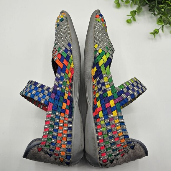 Bernie Mav Shoes Women's 40 Multicolor Woven Comfort Cuddly Slip On Open Toe - Picture 10 of 12